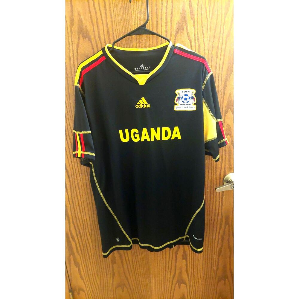 Adidas Uganda Cranes FUFA Soccer Jersey Men's XXL Black Climacool National Team